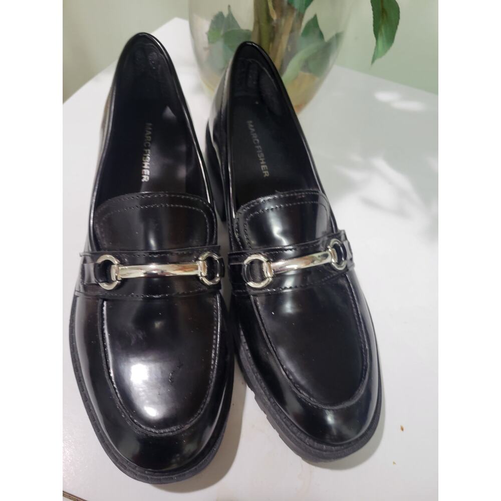 NEW MARC FISHER black block heel Shoes 8 - Picture 3 of 8
